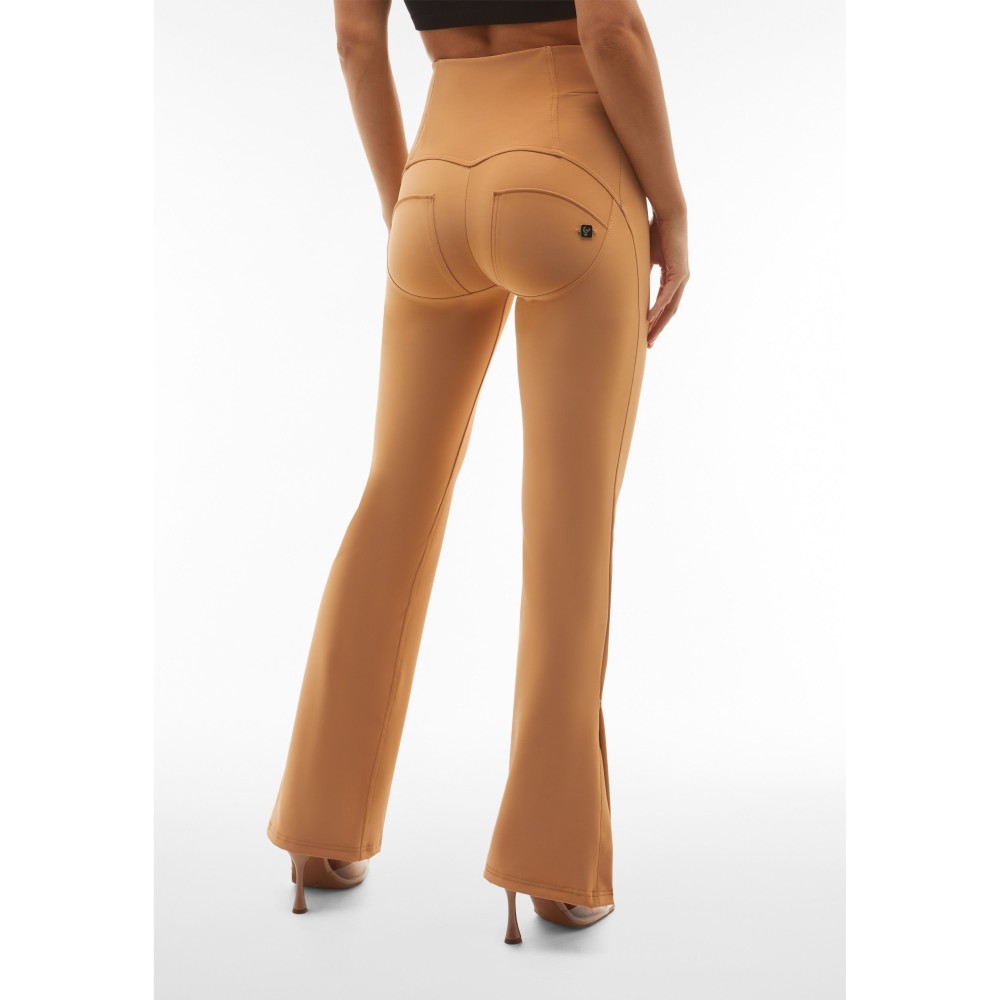 Freddy WR.UP® Pants - Super High Waist Flare - Wet Effect - M44 - Brown