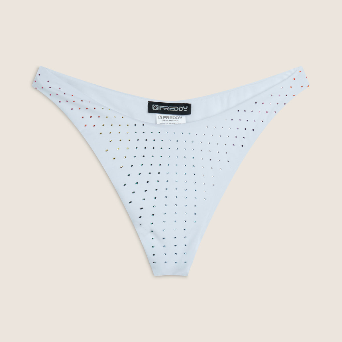 Freddy Bikinihose mit Strassverzierung - WHITE – Freddywear