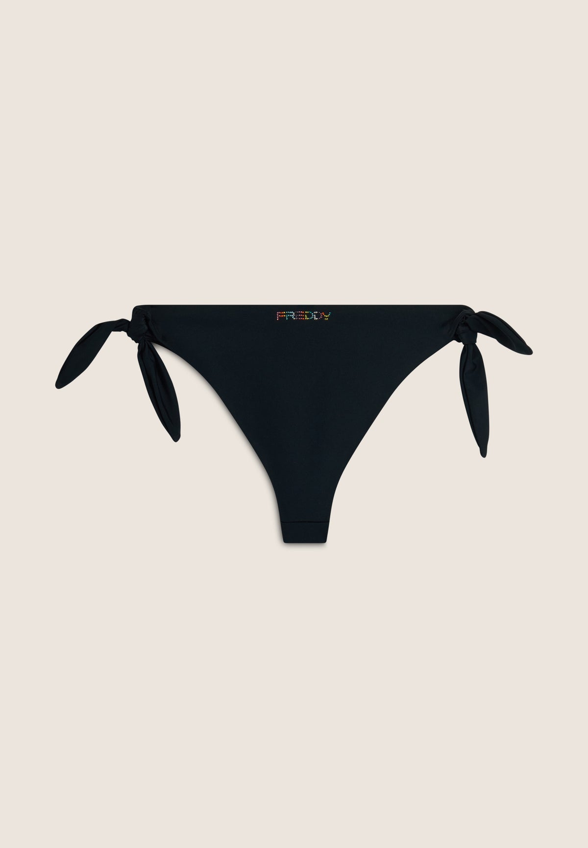 Bikinihose mit Strassverzierung - An den Seiten gebunden - BLACK
