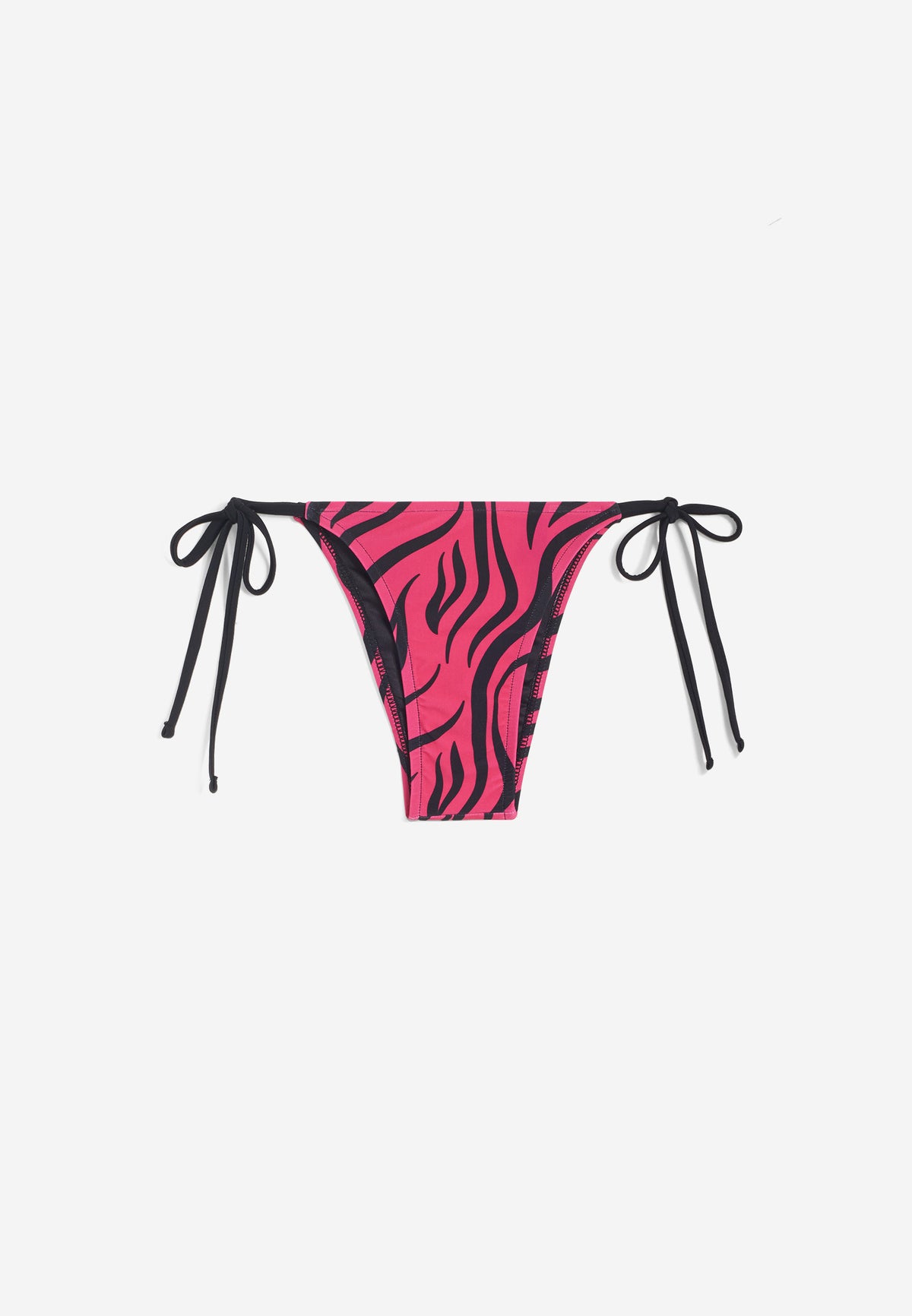 String-Bikinihose mit Zebramuster - FUCHSIA