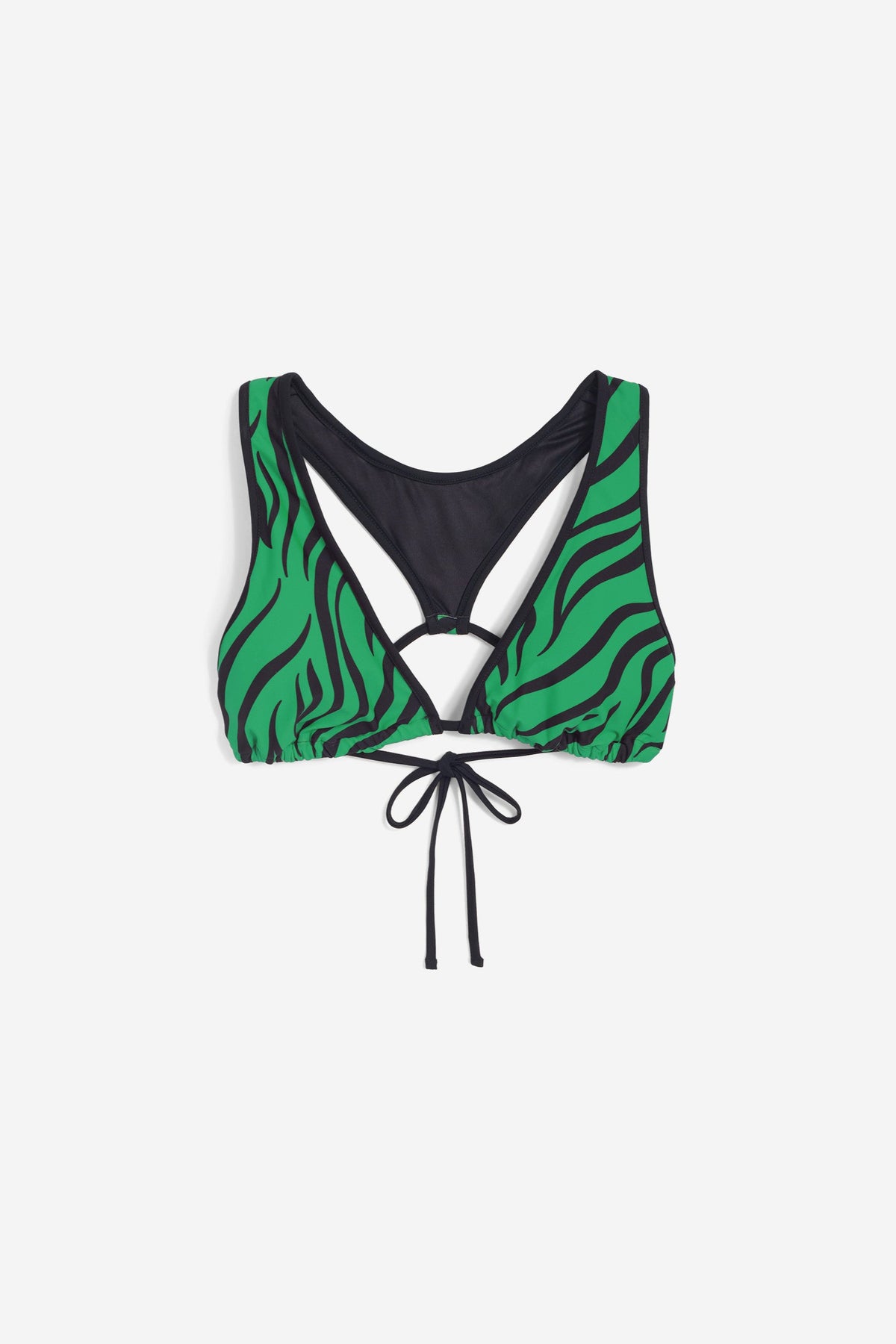 Triangel-Bikinioberteil mit Zebramuster - GREEN