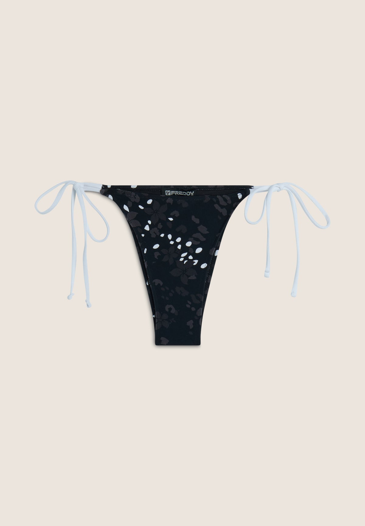 String-Bikinihose mit Blumenmuster - BLACK