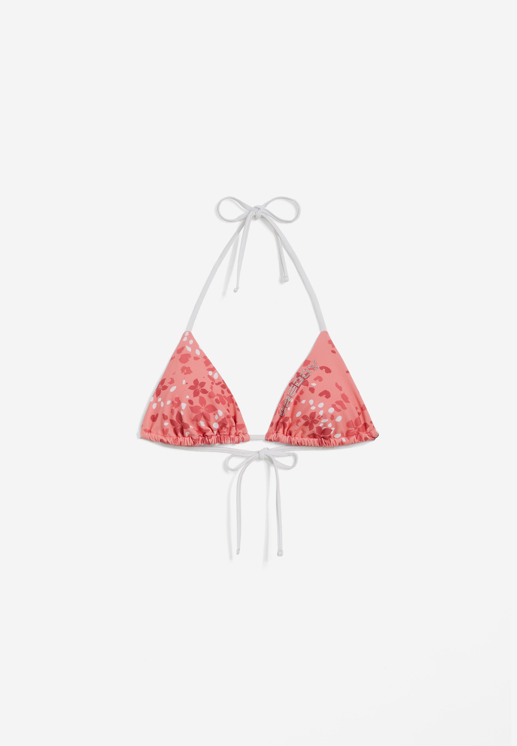 Triangel-Bikinioberteil mit Blumenmuster - CORAL