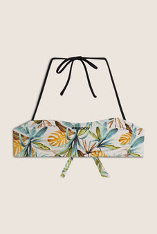 Freddy Bandeau-Bikinioberteil mit tropischem Print - SAND – Freddywear