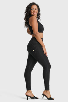 Freddy WR.UP® Eco Denim - High Waist Super Skinny - J7N - Black Denim - Black Seam – Freddywear