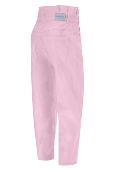 Freddy Day Off Damen Carrot Jeans - Geraffter Saum - Garment Dyed - Direct Dyed - Pink - P89X – Freddywear