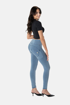 Freddy WR.UP® Eco Denim - High Waist Skinny - J107B - Denim Light Blue - Blue Seam – Freddywear