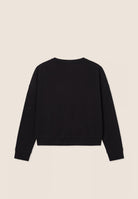 Basic oversized cropped crew-neck sweatshirt - Black