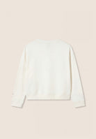 Oversized cropped sweatshirt with large print - Artic Wolf-Black