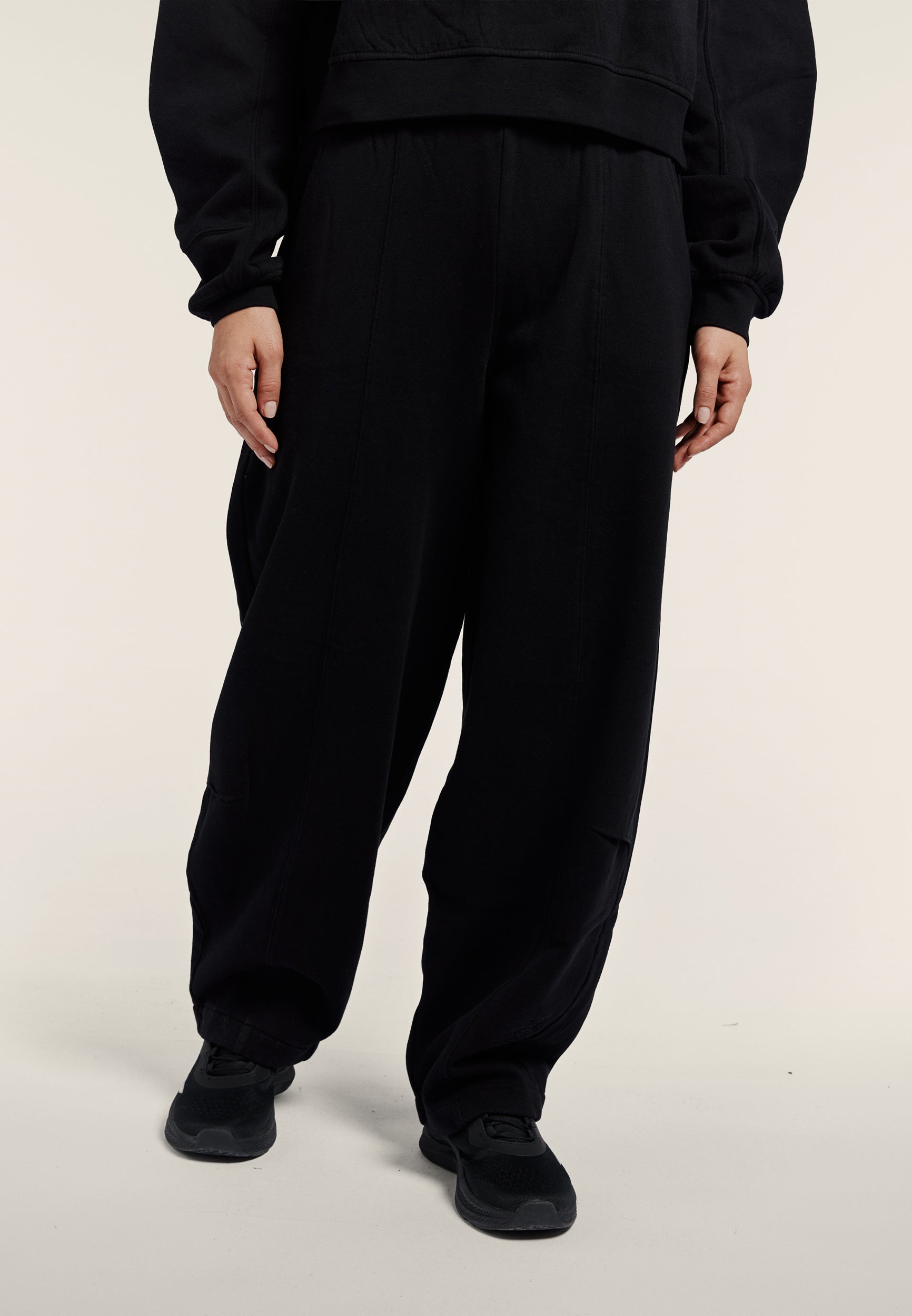 Fleece balloon trousers with faded effect - Black