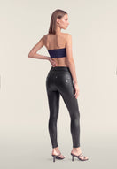 N.O.W. Comfort Mid Waist Skinny Vegan Leather Pant - Black
