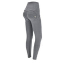 WR.UP Push-Up Button High Waist Skinny Pants - Medium Mélange Gray