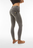 WR.UP Push-Up Regular Waist Skinny Denim Jeans - Denim Gray - Yellow Seam
