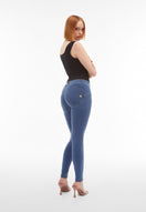 WR.UP Push-Up Regular Waist Skinny Denim Jeans - Denim Light Blue - Yellow Seam