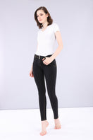 WR.UP Push-Up Regular Waist Skinny Denim Jeans - Denim Black - Yellow Seam