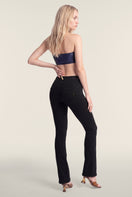 WR.UP Push-Up Regular Waist Mini Flare Denim Jeans - Denim Black - Black Seam