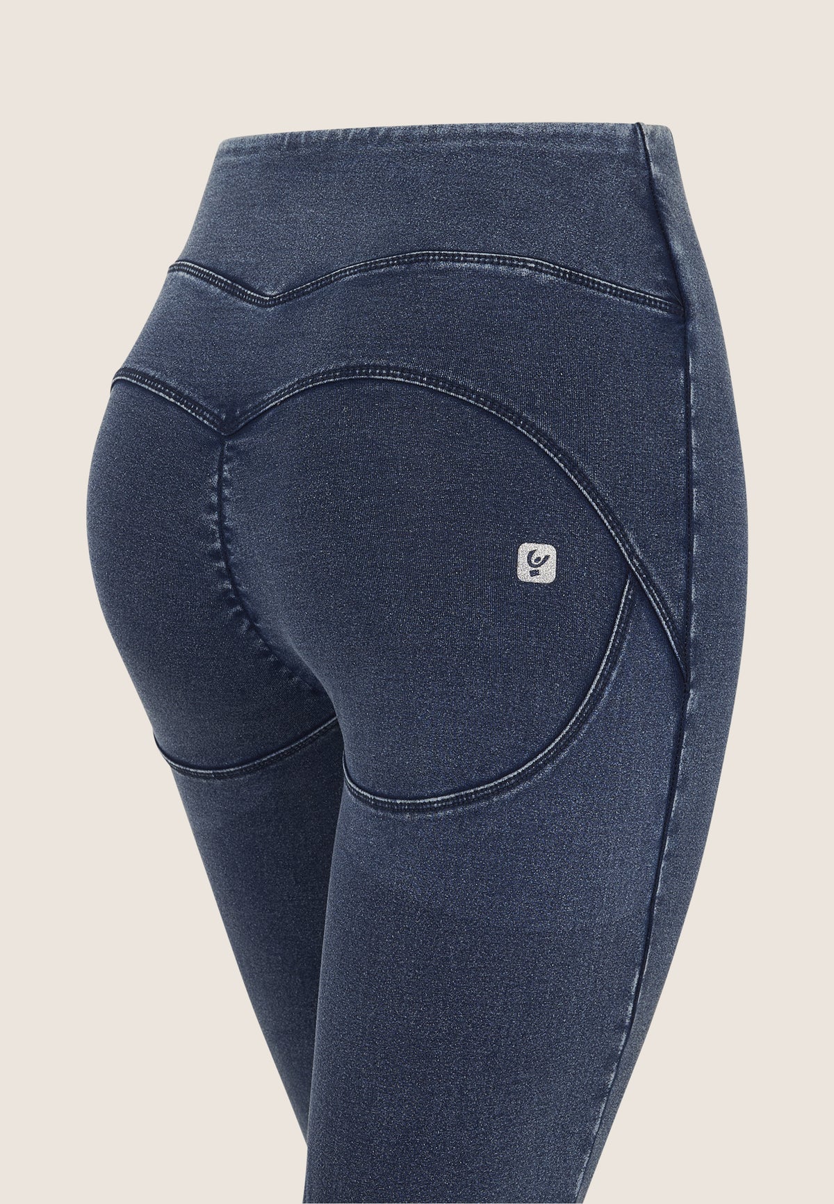 WR.UP Core Push-Up High Waist Flare Denim Jeans - Denim Medium Blue - Blue Seam